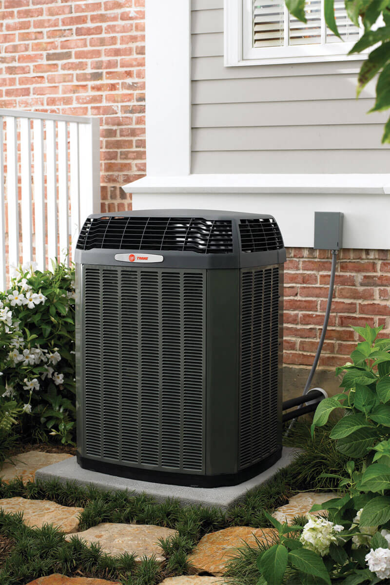 Trane air conditioner outside of a house